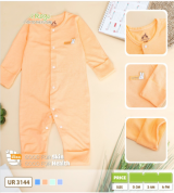 Body dài sơ sinh Modal lộn tay lộn chân cúc giữa Uala UR3144